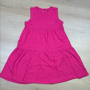 Crewcuts J.Crew Bright Pink Fuchsia Tiered Sleeveless Dress L 10/11